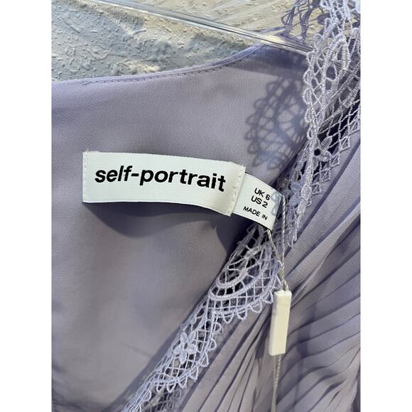 NWR Self portriat lilac chiffon minidress -size 2 - Picture 2 of 6